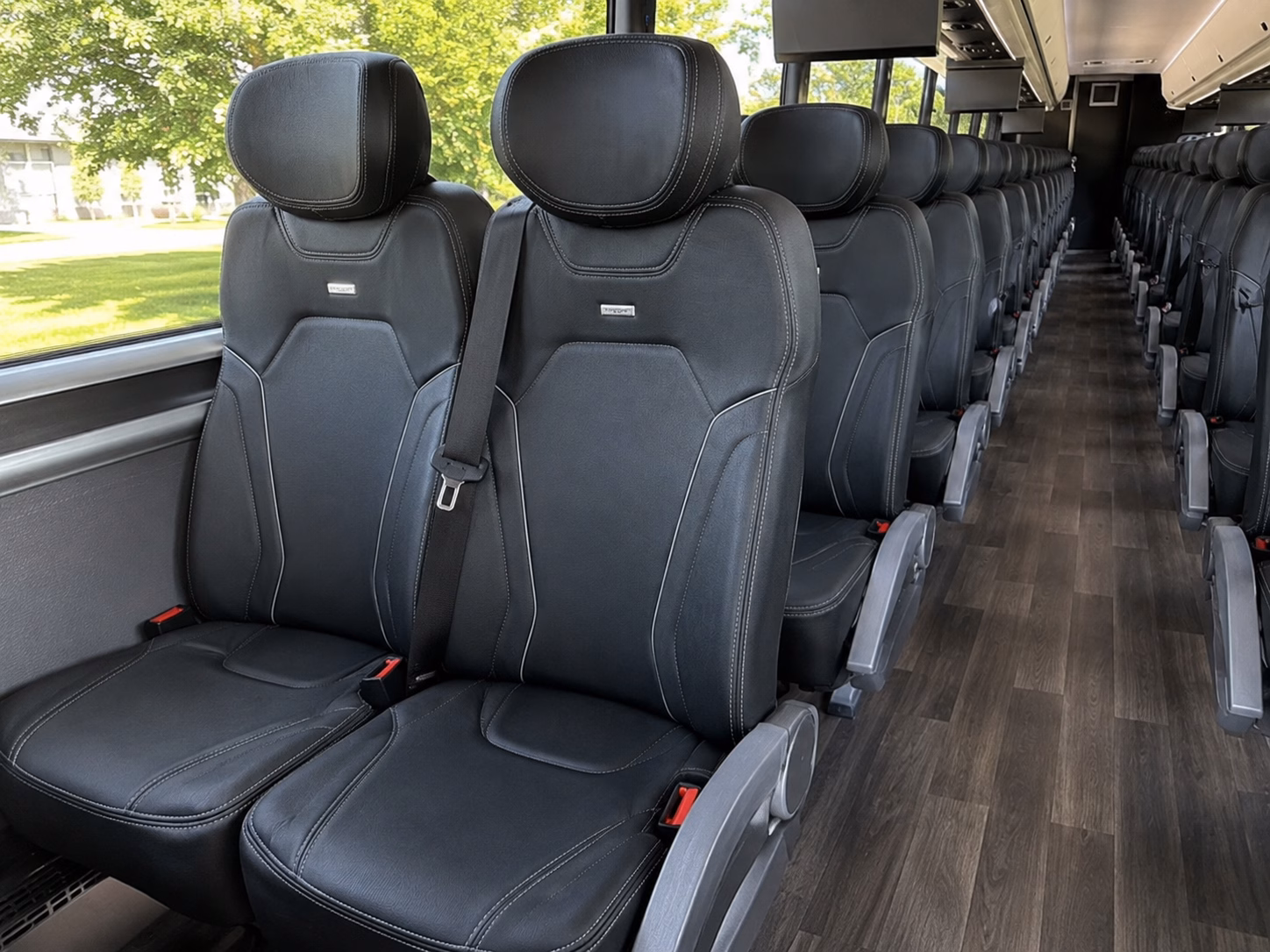 56 passenger charter bus inside