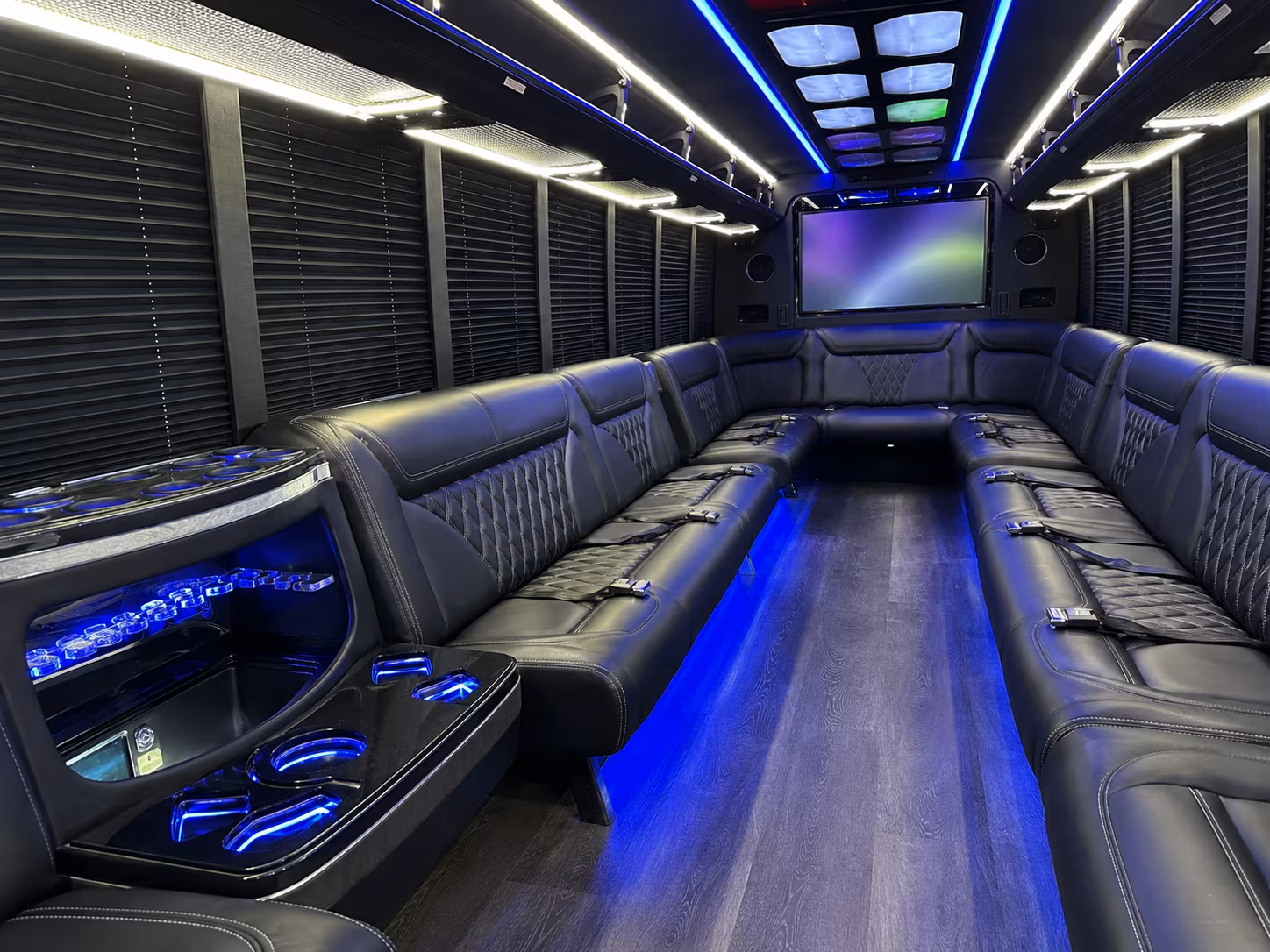 cape coral 20 passenger party bus inside