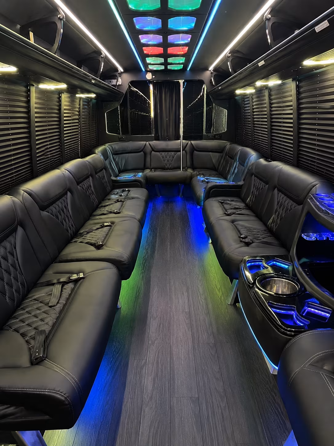 cape coral 20 passenger party bus interior