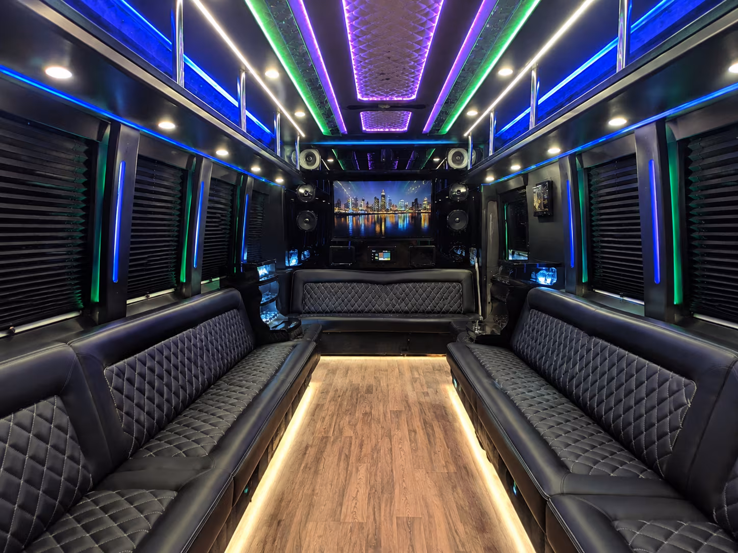 cape coral 25 passenger party bus interior