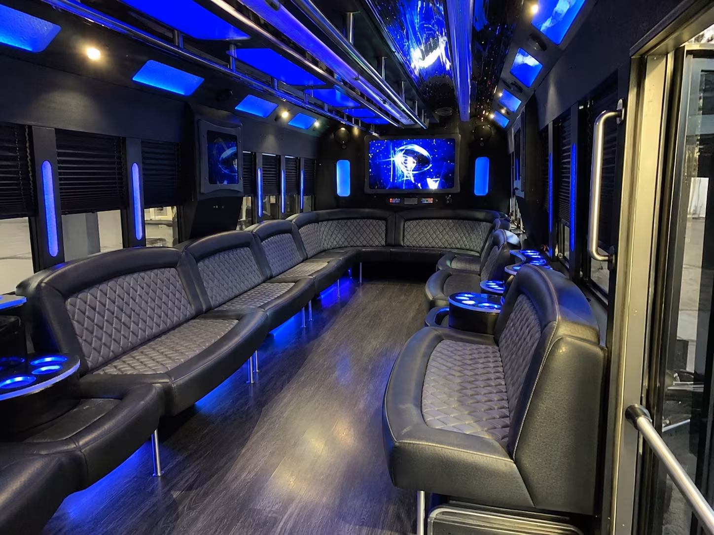 cape coral 28 passenger party bus interior