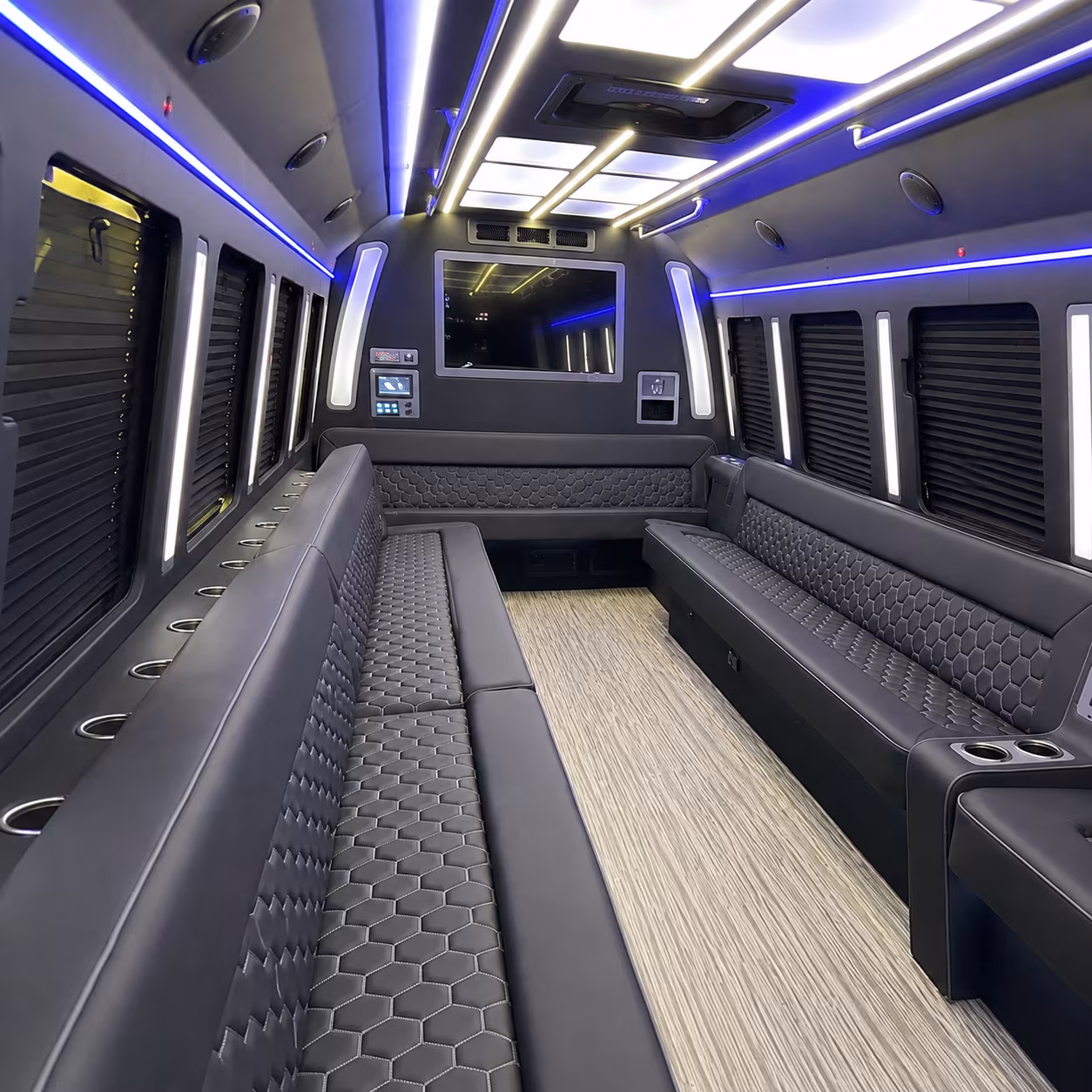 cape coral 40 passenger party bus inside