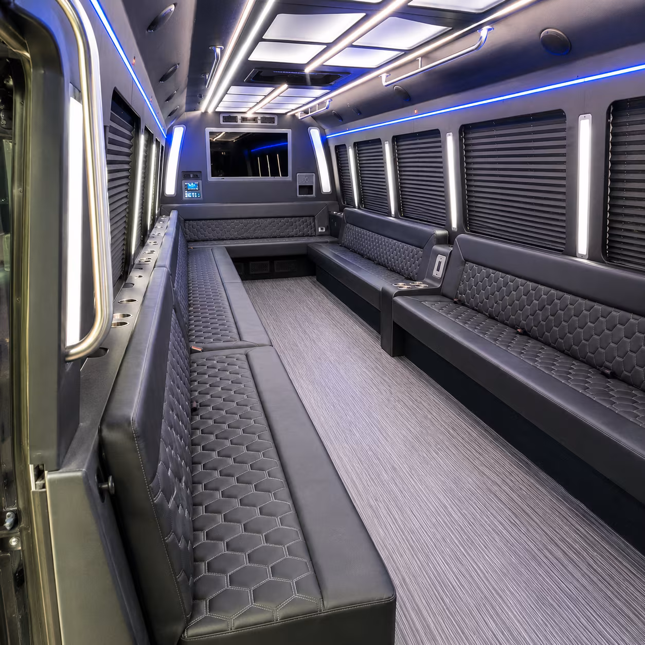 cape coral 40 passenger party bus interior