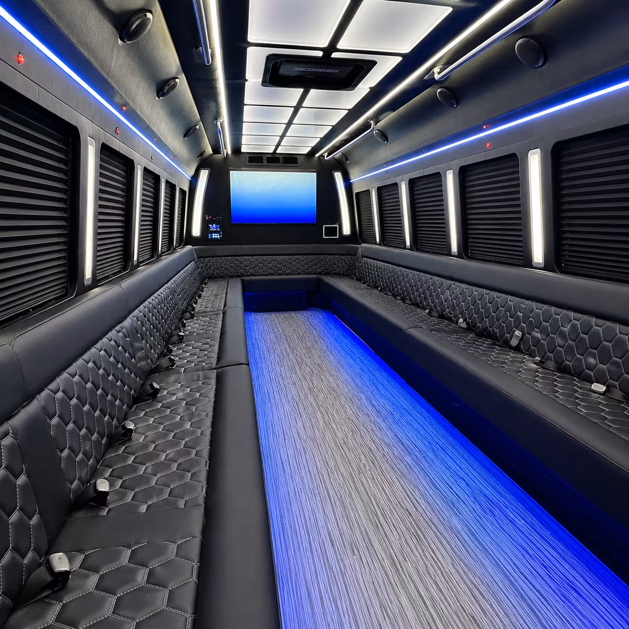 cape coral 50 passenger party bus inside